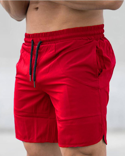 Hot Sale Plain New Summer Shorts Casual Sports Running Men's Basketball Quick Dry Shorts Red Gray Black Blue Army Green M-2XL