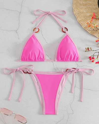 Pink Women Fashion Hot Swimwear S-L