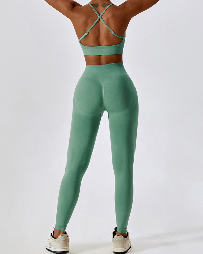 Women Sling Bra Fitness Pants Sets Yoga Two-piece Sets S-L