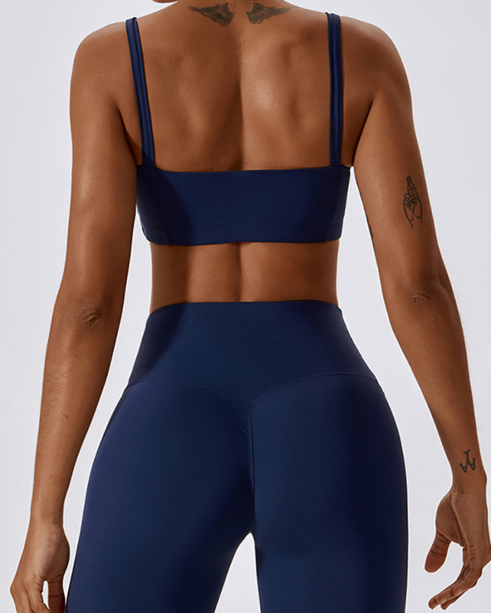 Women Fitness Running Sling Sports Yoga Bra Black Gray Coffee Blue Apricot S-XL