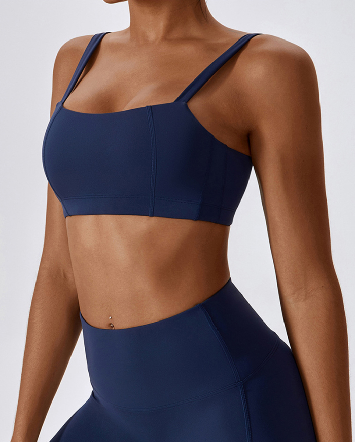 Women Fitness Running Sling Sports Yoga Bra Black Gray Coffee Blue Apricot S-XL