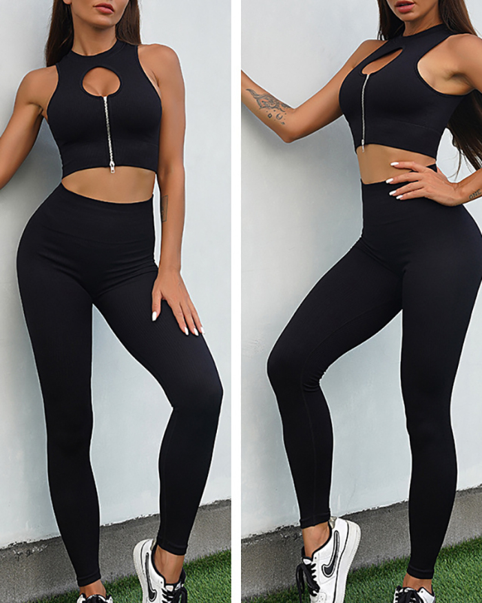 Woman Sports Solid Color High Waist Seamless Pants S-L