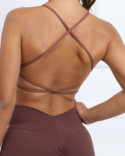 Back Criss Solid Color Running Quickly Dry Yoga Bra S-L