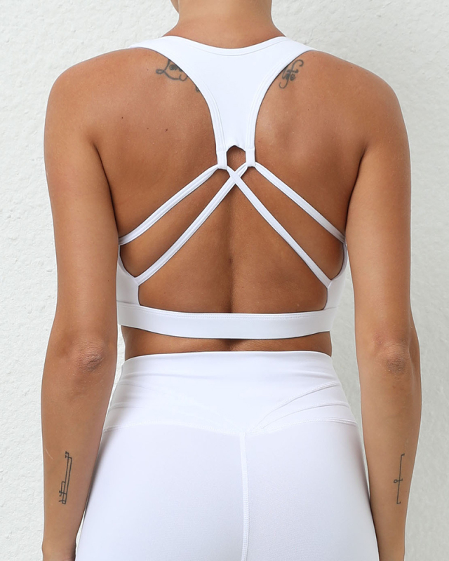 Women Hot Sale Back Criss Cross Running Yoga Sports Bra S-L