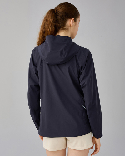 Winter Fall New Outdoor Sports Women's Windproof Waterproof Warm Breathable Plus Fleece Single-Layer Long Sleeve Soft Hooded Coat Jacket