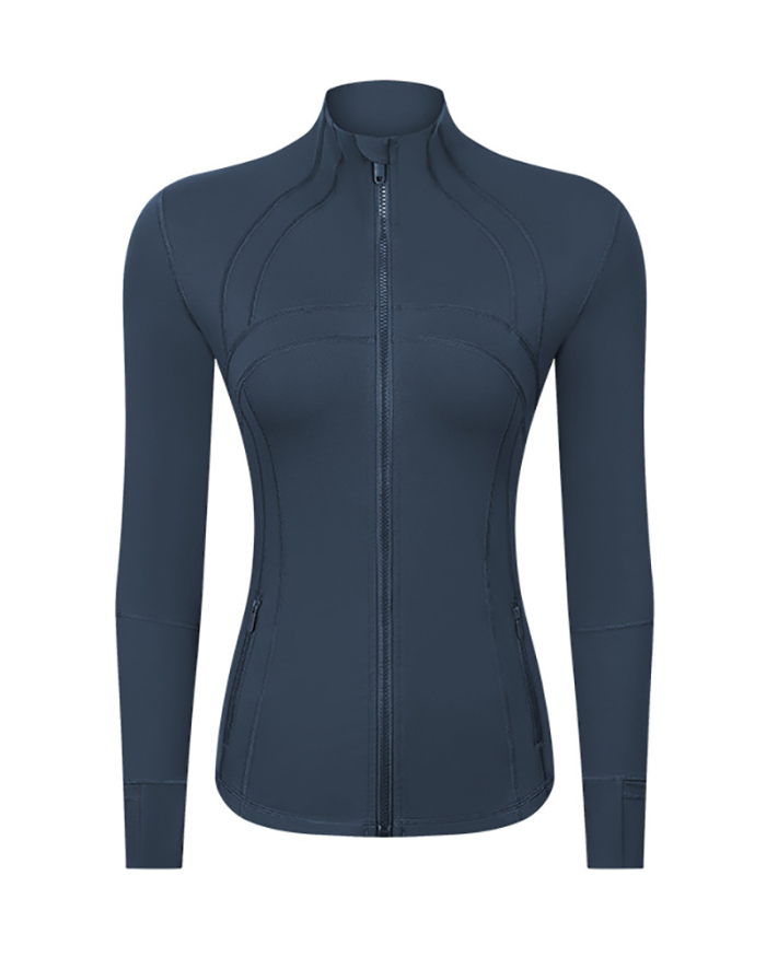 Autumn Winter New Slim Long Sleeve Zipper Outdoor Running Sports Coat 2-12