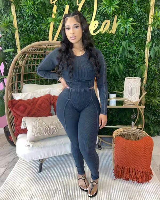 Long Sleeve Women Winter Two Piece Pant Set XS-XL