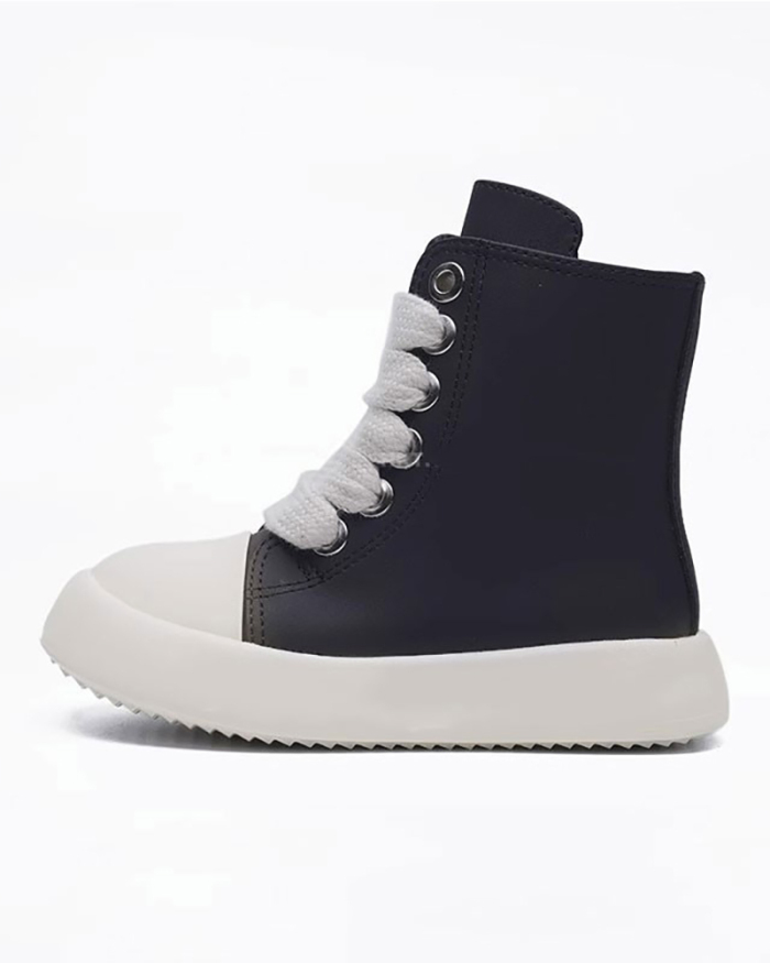 Kids Solid Color High Top Shoes