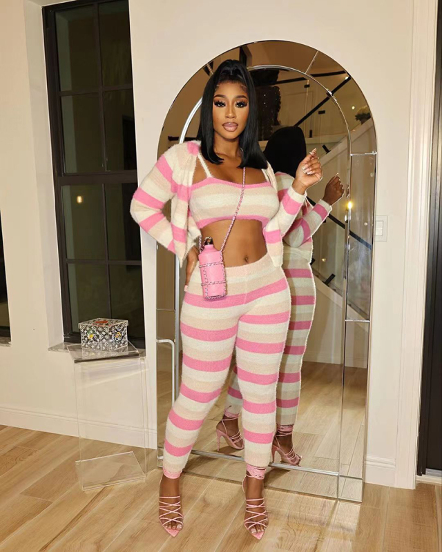 Knitted 3 Piece Set Wholesale Women Causal Set S-XXL