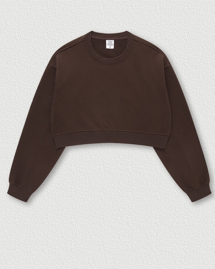 Hot Sale Long Sleeve Autumn Winter Crew Neck Pullover Tops S-XL