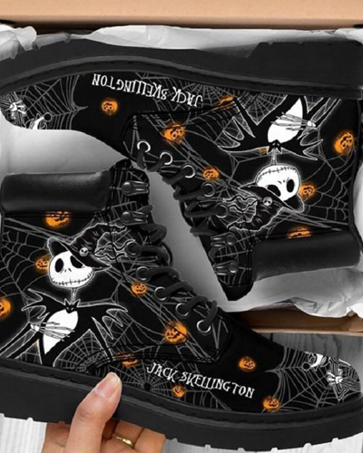 Halloween Boots Fall And Winter Work Boots Cartoon Printing Boots