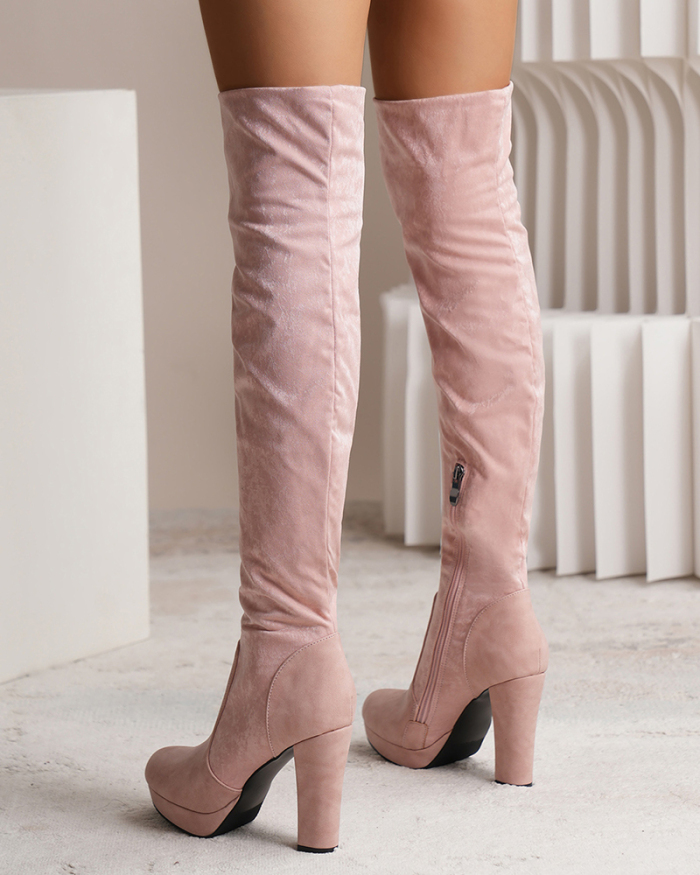 Wholesale Women Winter Fashion High Chunky Knee High Boots