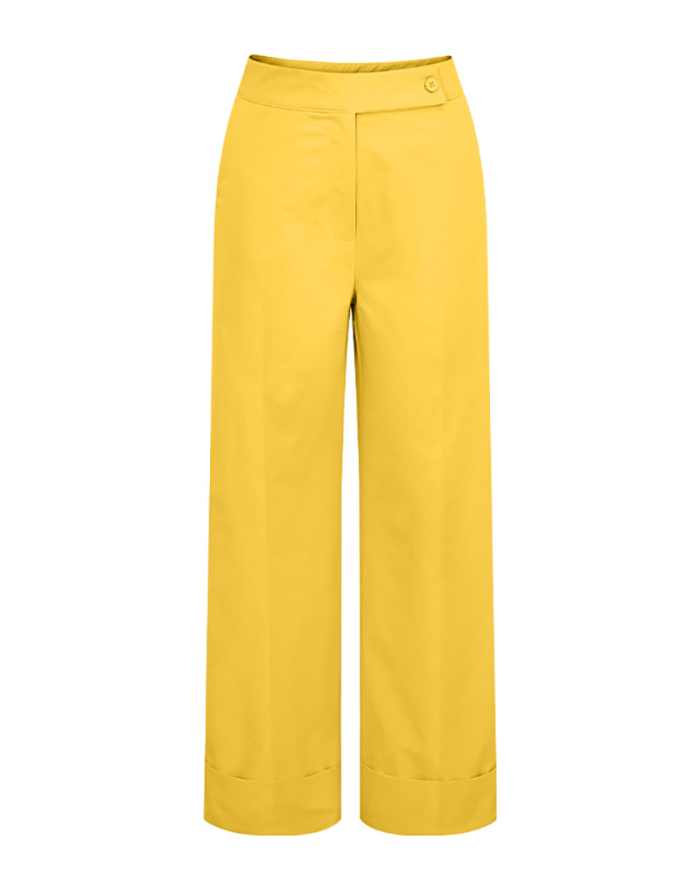 Autumn new Casual Wide Leg Elegant Pants Khaki Yellow Rosy S-XL