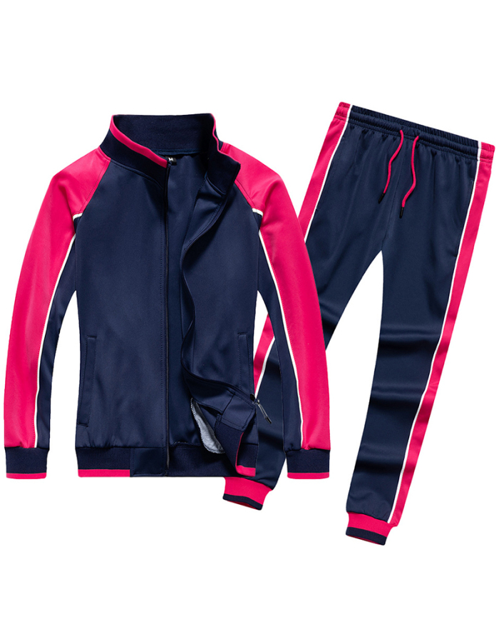 Men's Autumn Long Sleeve Plus Size Outdoor Sports Suit Two Pieces Pants Sets S-2XL