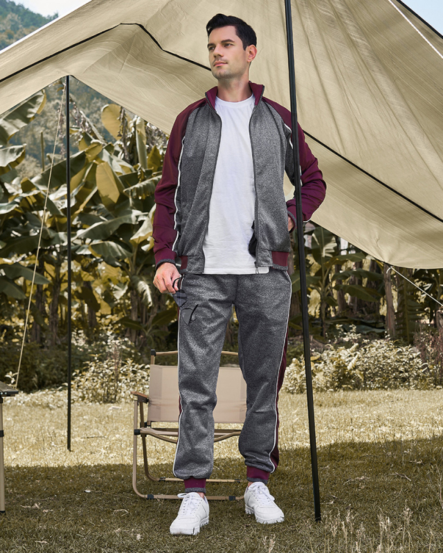 Men's Autumn Long Sleeve Plus Size Outdoor Sports Suit Two Pieces Pants Sets S-2XL