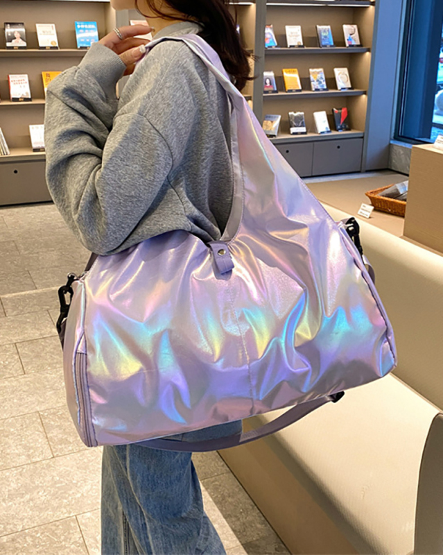 Large Capacity Yoga Fitness Bag Pearlescent Waterproof Fabric Dry Wet Separation Swimming Bag