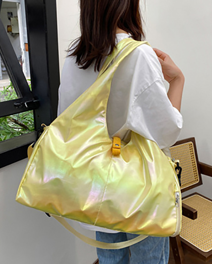 Large Capacity Yoga Fitness Bag Pearlescent Waterproof Fabric Dry Wet Separation Swimming Bag