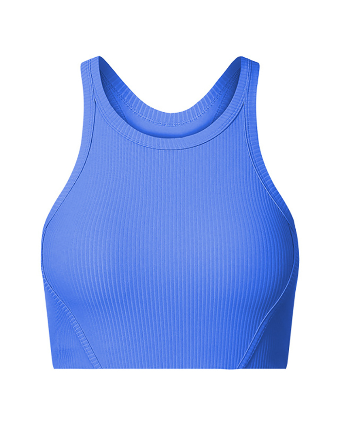 Sleeveless Sports Protection Knit Yoga Bra With Pad 4-12