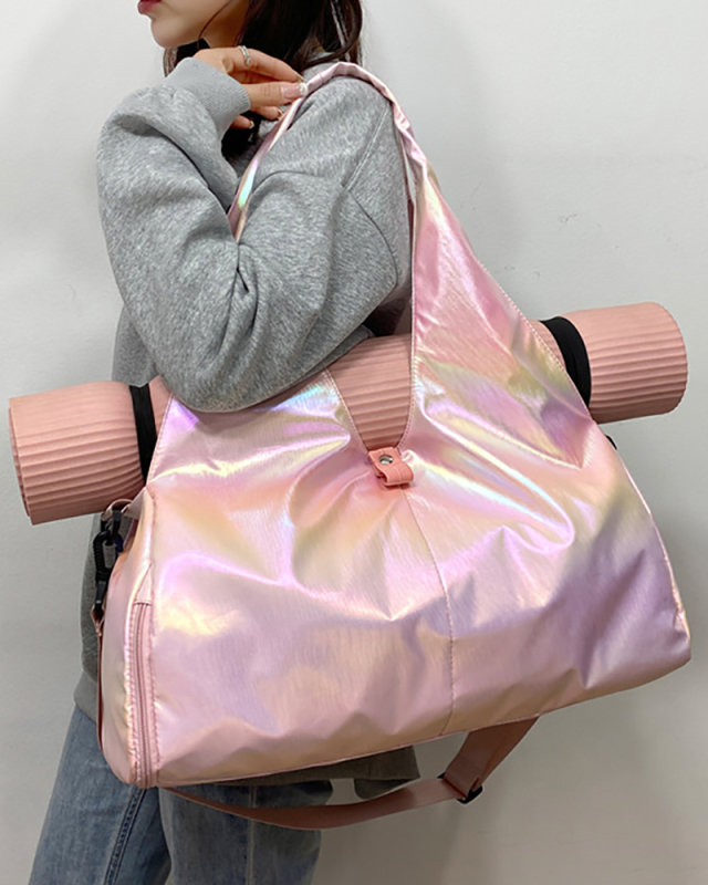 Large Capacity Yoga Fitness Bag Pearlescent Waterproof Fabric Dry Wet Separation Swimming Bag