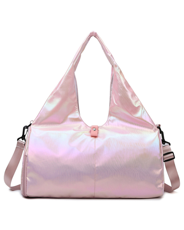 Large Capacity Yoga Fitness Bag Pearlescent Waterproof Fabric Dry Wet Separation Swimming Bag