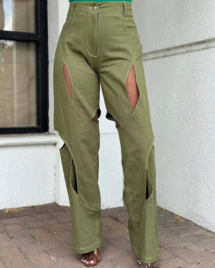 Leisure Wholesale Hollow Out Fashion Pants S-XXL