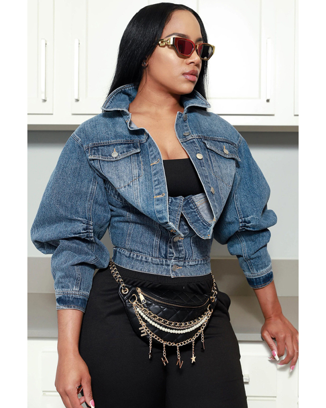 Irregular Women Jean Fashion Coats S-2XL