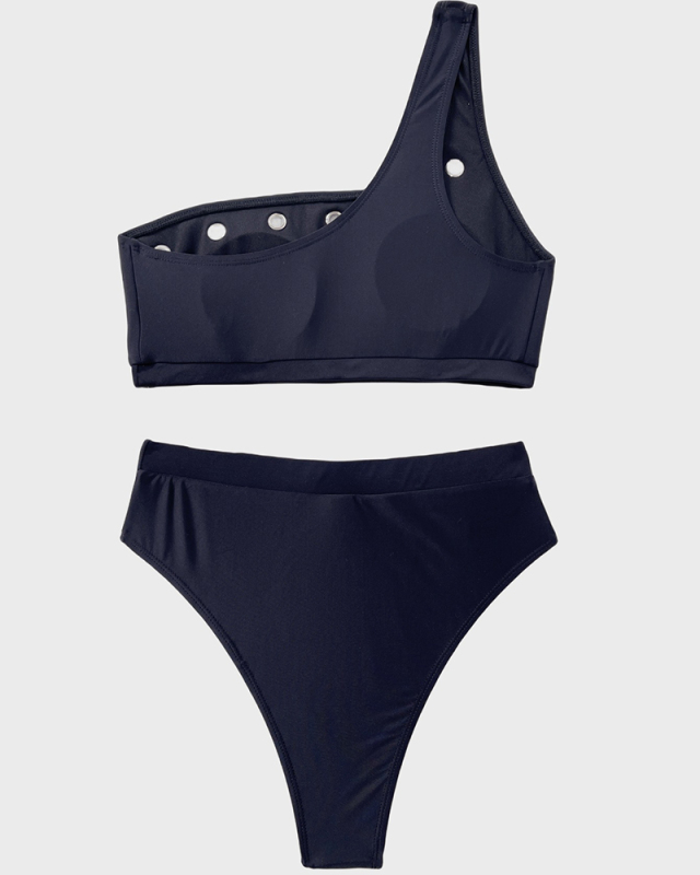 Black New Arrival Hot Two Piece Swimwear S-L