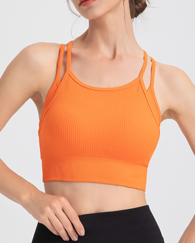 New Double Strap Running Sports Women Vest S-XL(With Pad)