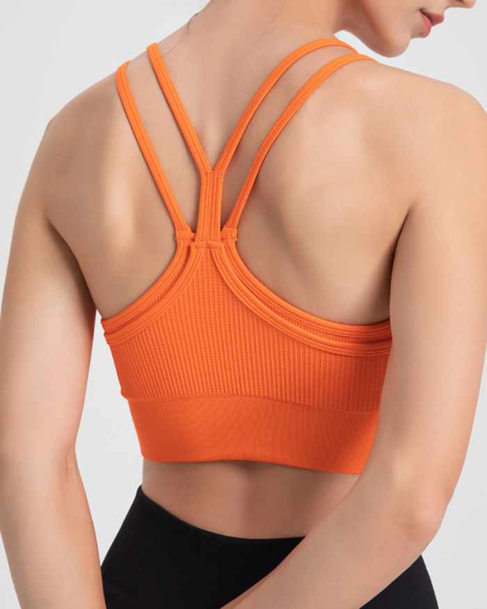 New Double Strap Running Sports Women Vest S-XL(With Pad)
