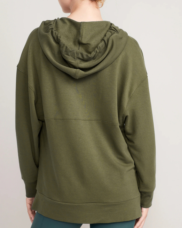 Hoodies Deep V Neck Pocket Loose Casual Yoga Cover Pullover Long Sleeve Top S-XL