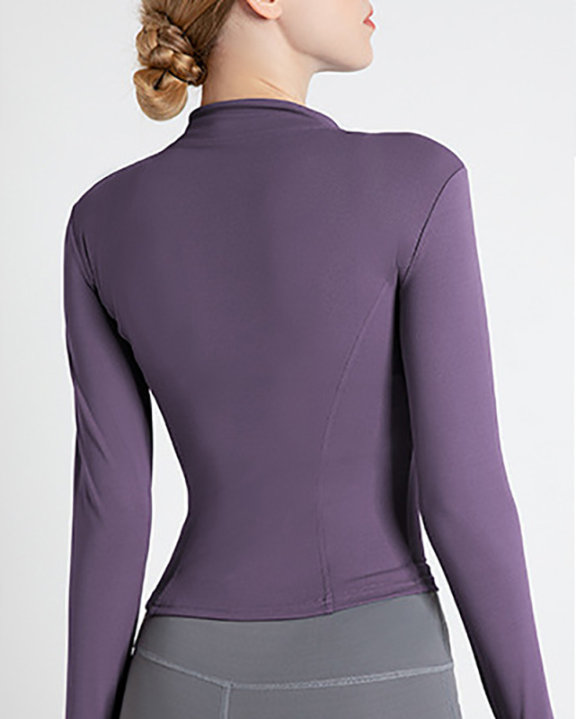 Upgrade YJ30807 Fleecing Solid Color Long Sleeve Slim Fitness Sports Coat S-3XL