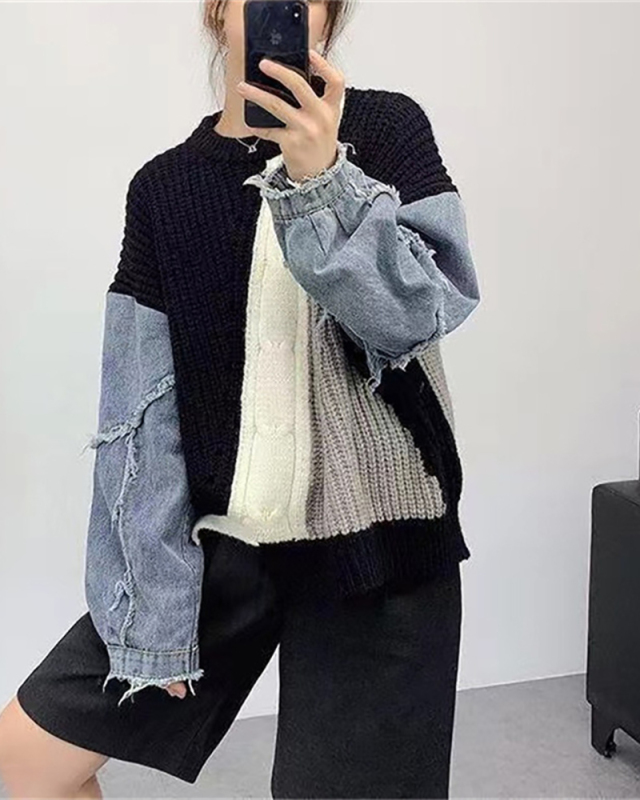 Women Knitted Fashion Autumn Winter Tops