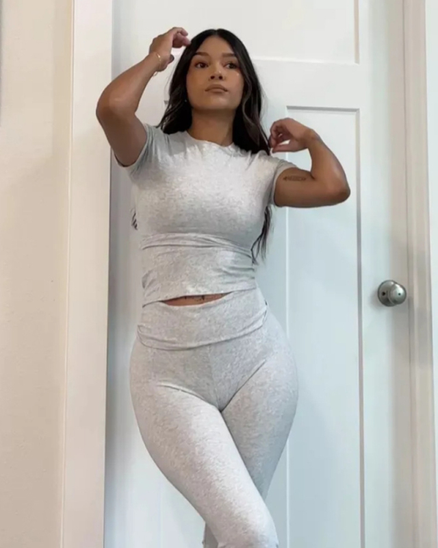 Cotton Women Fashion Hot Two Piece Pant Set XS-3XL