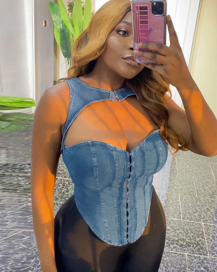 Hot Girl Jean Sexy Vest Tops S-L