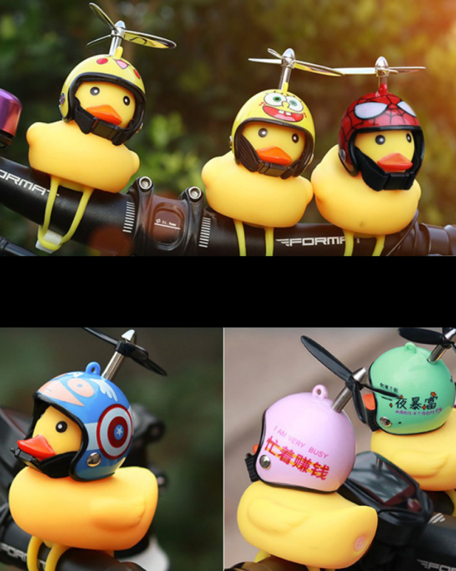 Car Cycling Decoration Wearing Helmet Tiktok Small Yellow Duck