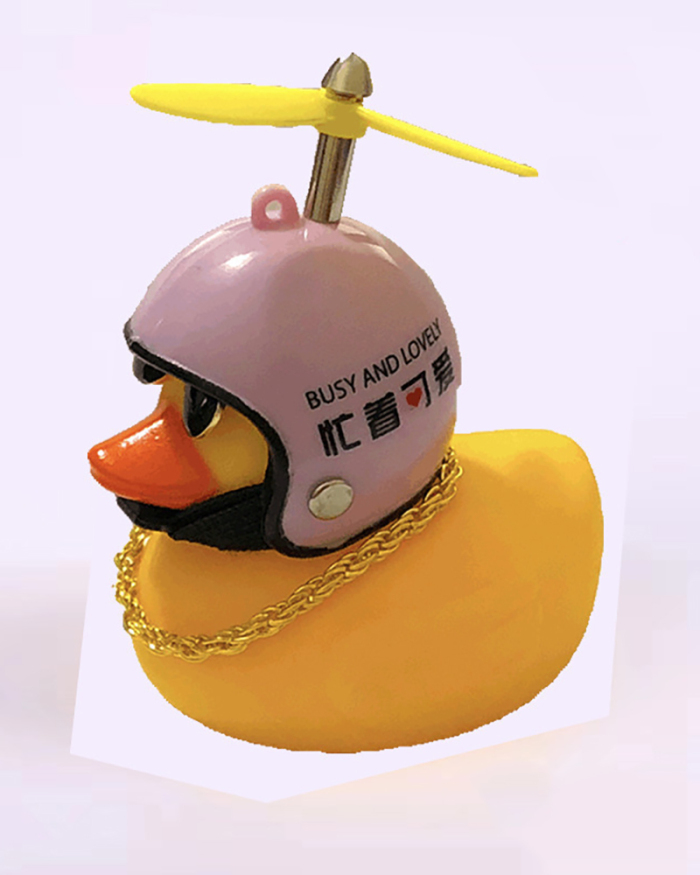Car Cycling Decoration Wearing Helmet Tiktok Small Yellow Duck