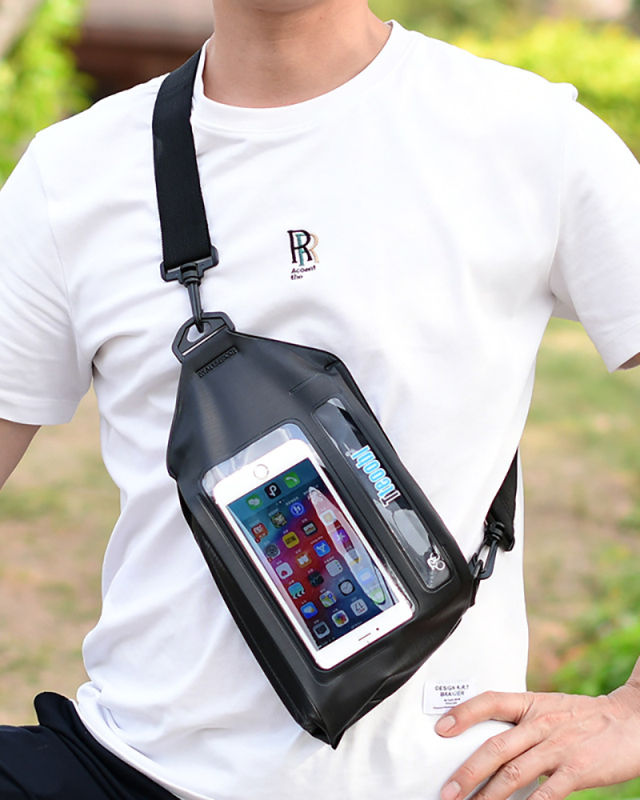 Cycling Outdoor Transparent Velcro PU Mobile Phone Fingerprint Touch Waterproof Bag