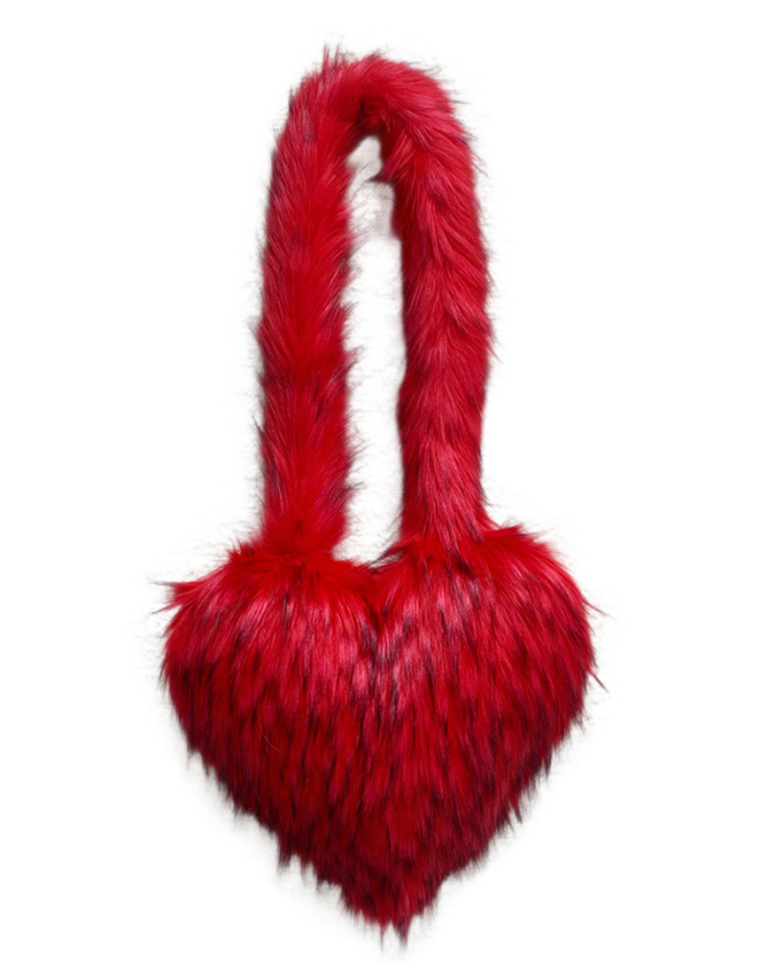 Wholesale Popular Y2K New Style Heart Shaper Fur Crossbody Bag
