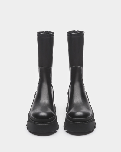 Black High Quality Women PU Boots