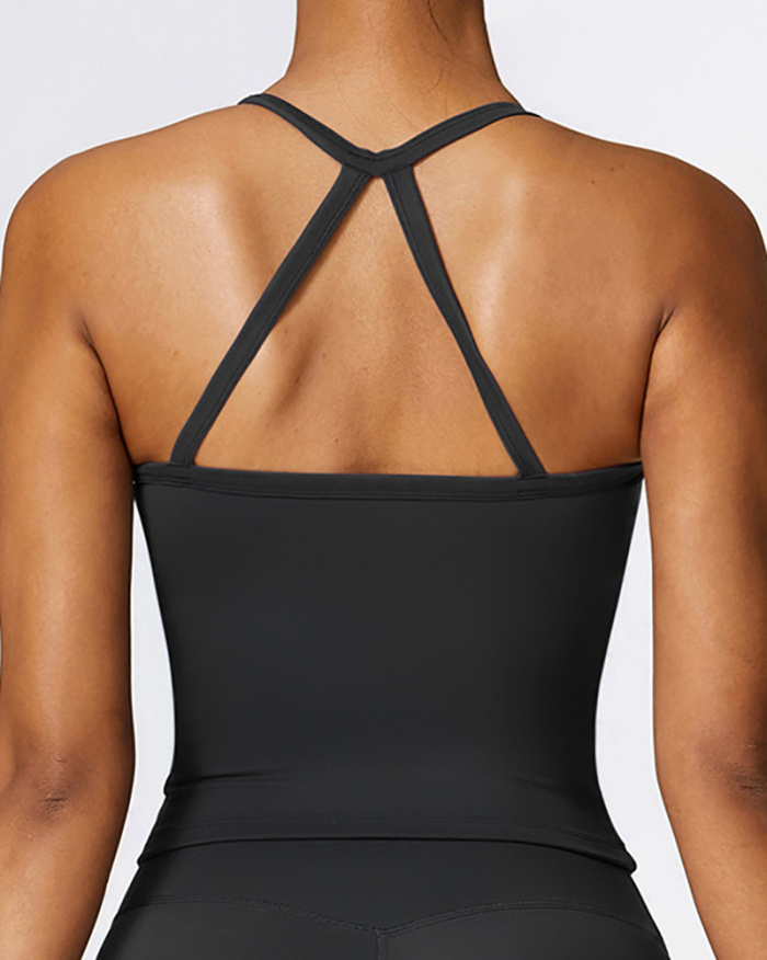 Winter Strap Criss Back Quick Dry Sports Yoga Vest S-XL