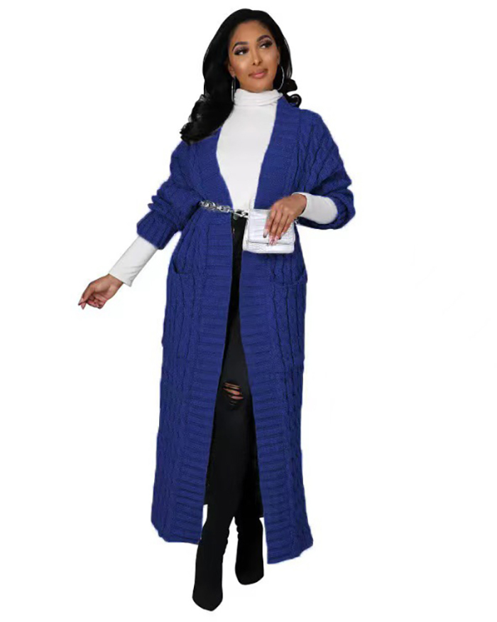 Winter Outside Sweater Cardigan Overcoat Long Sleeve Sweater Coat NV21460