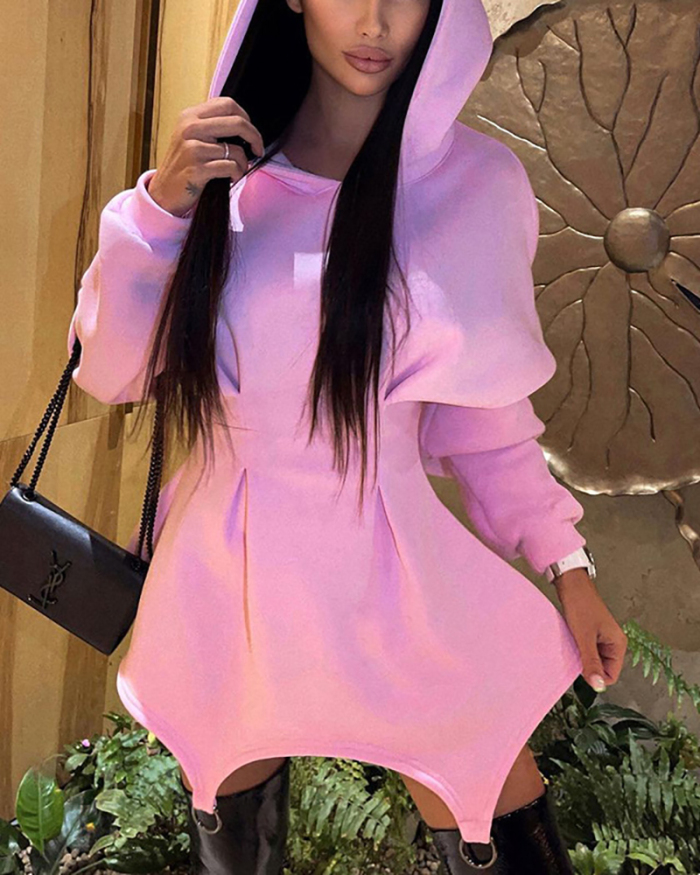 Long Sleeve Women Solid Color Dress S-XL