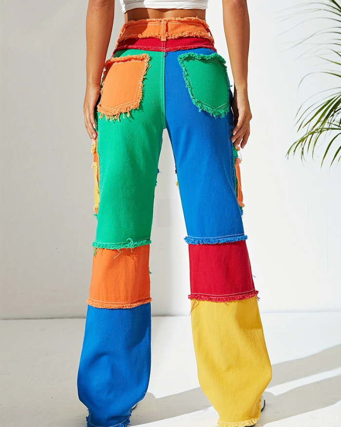 Colorful Women Fashion Street Style Bright Color Pants S-XXL