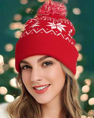 Red Christmas Knitted Warm Hats