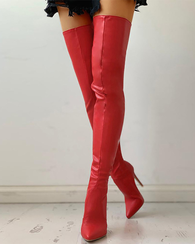 Fashion Trendy Over-the-knee Boots Thigh High Boots Red Black 34-47