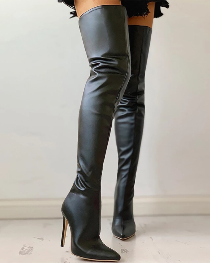 Fashion Trendy Over-the-knee Boots Thigh High Boots Red Black 34-47