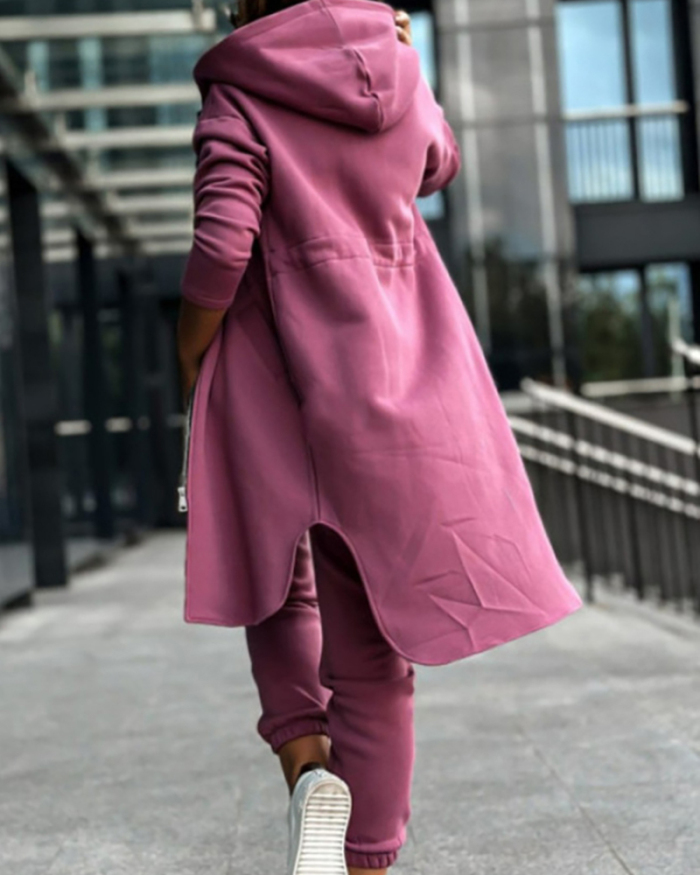 Women Long Sleeve Hoodie Warm Coat Casual Pants Sets Two Pieces Outfit S-2XL
