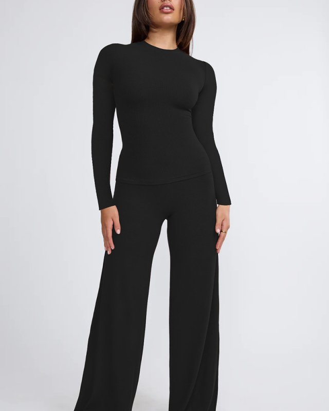 Long Sleeve Tighty Sporty Causal Two Piece Pant Set S-XXL