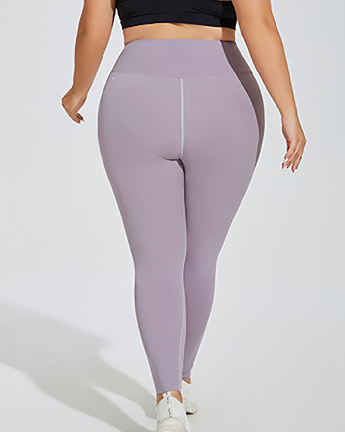 High Waist Hips Lift Quick Dry Women Plus Size Pants Green Purple Black XL-4XL