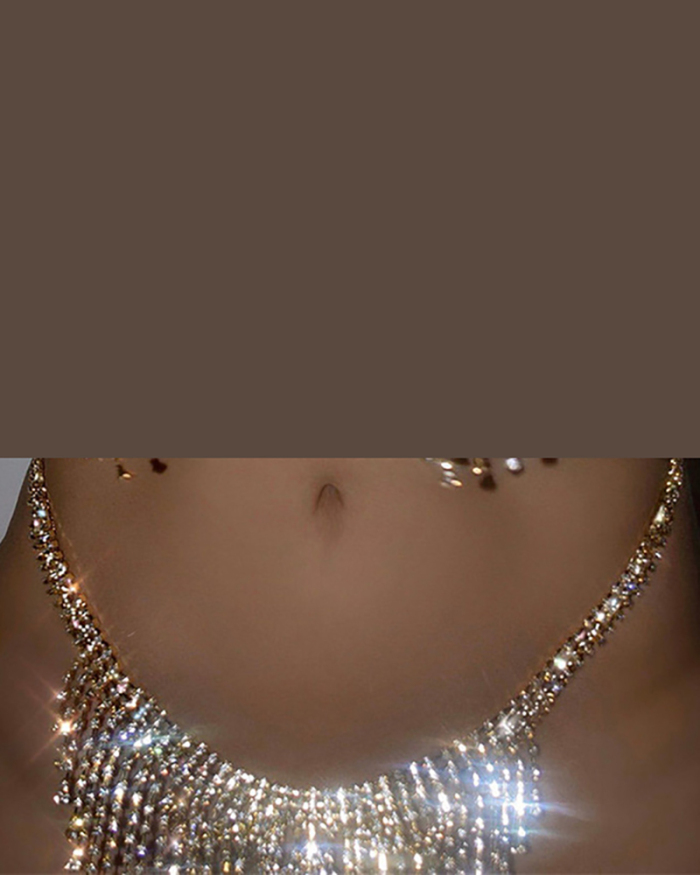 Sexy Luxury Tassel Bra Rhinestone Jewerly Culb Body Chain